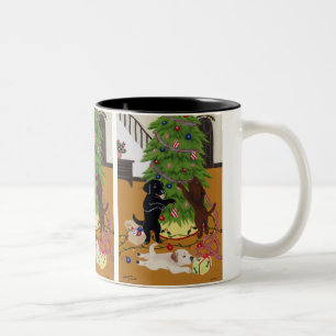 Labrador retriever-Weihnachtsbaum Zweifarbige Tasse