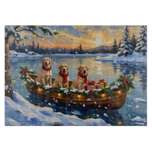 Labrador Retriever Weihnachtsboot Urlaub Schneidebrett