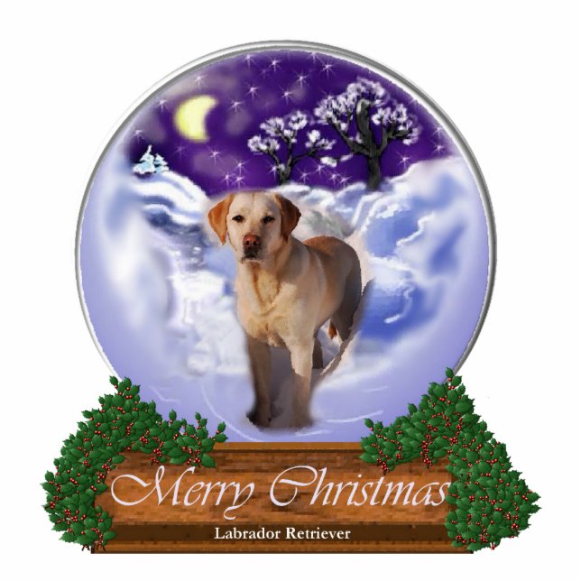 Labrador Retriever Weihnachtsgeschenke Fotoskulptur Ornament (Vorne)