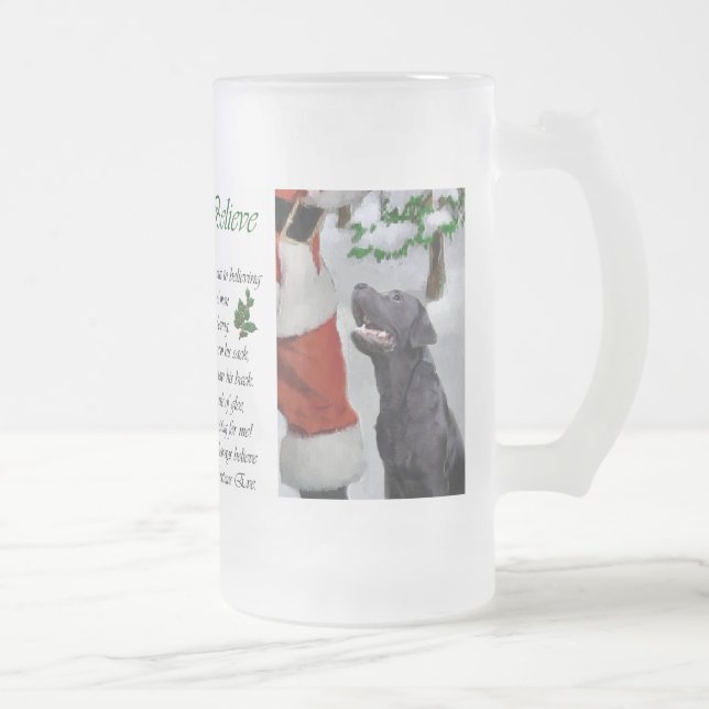 Labrador Retriever Weihnachtsgeschenke Mattglas Bierglas (Rechts)