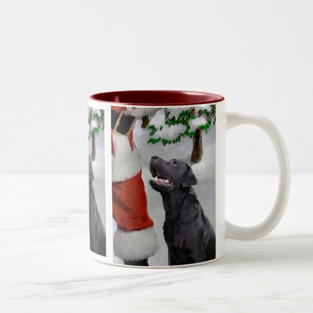 Labrador Retriever Weihnachtsgeschenke Zweifarbige Tasse (Rechts)