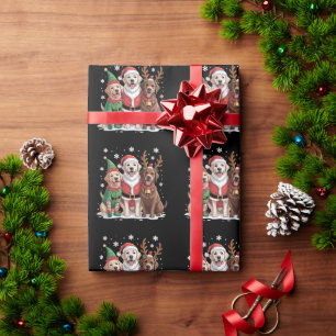 Labrador Retriever Weihnachtshunde Santa Reindeer Geschenkpapier