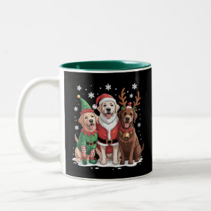 Labrador Retriever Weihnachtshunde Santa Reindeer Zweifarbige Tasse