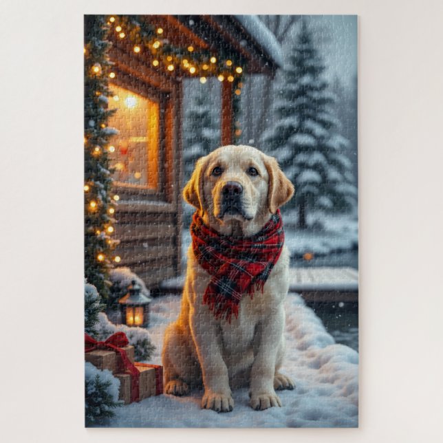 Labrador Retriever Weihnachtskunst (Vertikal)