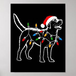 Labrador Retriever Weihnachtsmannmütze Weihnachten Poster