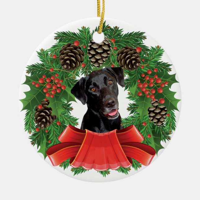 Labrador retriever-Weihnachtsverzierung Keramik Ornament (Vorne)