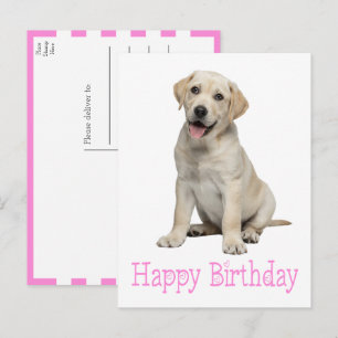 Labrador Retriever Welpe Gelber Lab Hund Geburtsta Postkarte