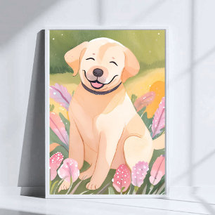 Labrador Retriever Welpe Lab Hund Süße Wasserfar Poster