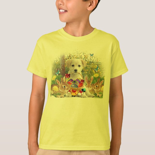 Labrador retriever-Welpen-Osterei-Jagd T-Shirt (Vorderseite)