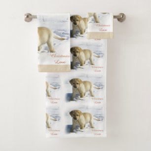 Labrador retriever-Welpen-Weihnachten Badhandtuch Set
