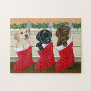 Labrador Retriever Welpen Weihnachtsmalerei