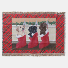 Labrador retriever-Welpen-Weihnachtsmalerei Decke