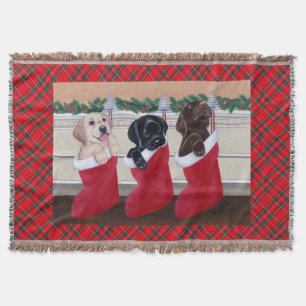 Labrador retriever-Welpen-Weihnachtsmalerei Decke