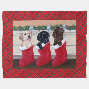 Labrador retriever-Welpen-Weihnachtsmalerei Fleecedecke