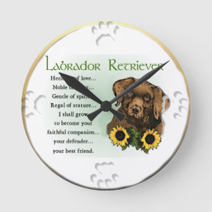 Labrador Retriever Welpenheritage Geschenke Runde Wanduhr