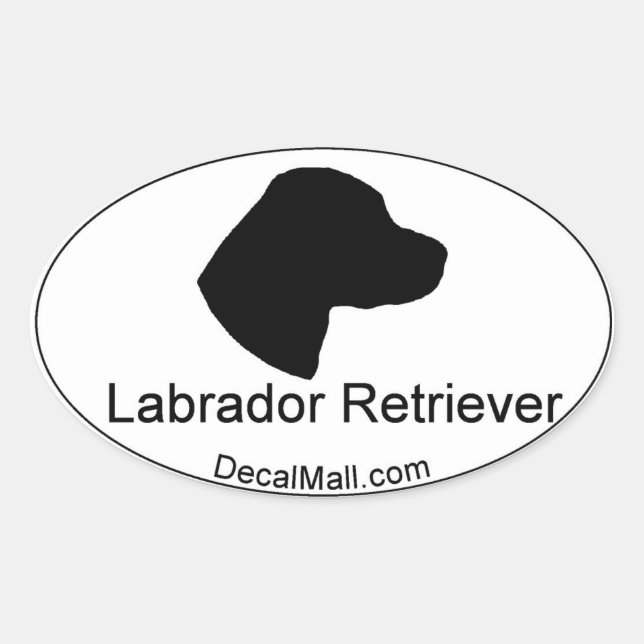 Labrador Retriever Window Decal Ovaler Aufkleber (Vorderseite)