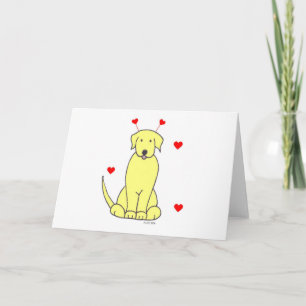 Labrador Retriever Yellow Valentine Oars Card Feiertagskarte