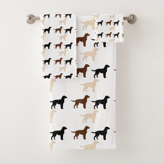 Labrador-RetrieverfarbSilhouetten Badhandtuch Set (Insitu)
