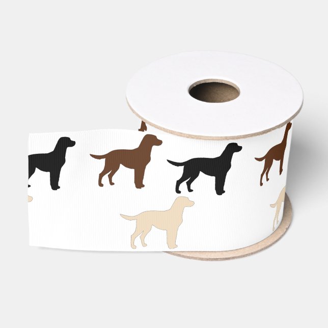 Labrador-RetrieverfarbSilhouetten Ripsband (Spule)