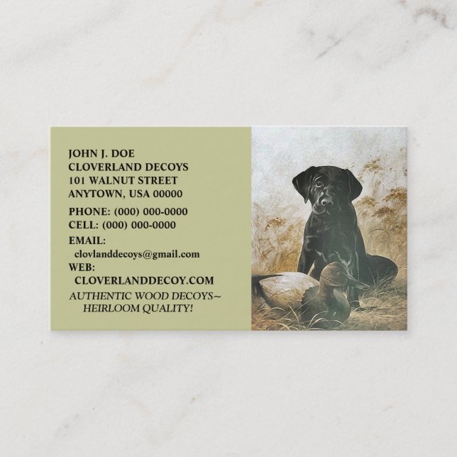 LABRADOR RETRIEVERhund- U. -LOCKVOGEL ~BUSINESS Visitenkarte (Vorderseite)