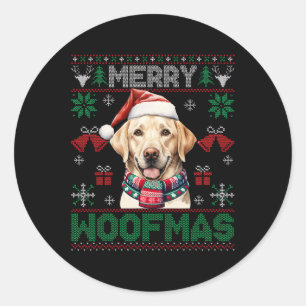 Labrador Retrievers Frohe Weihnachten Woofmas Hund Runder Aufkleber