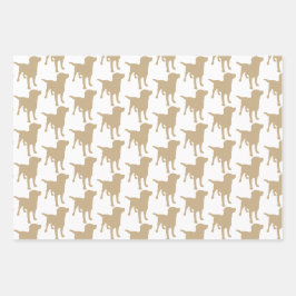 Labrador Retrievers Gelbes Hundsmuster Geschenkpapier Set