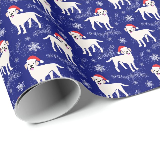 Labrador Retrievers in Weihnachten Hats Schneefloc Geschenkpapier (Rolleneckpunkt)