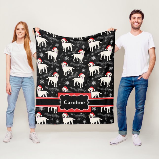 Labrador Retrievers in Weihnachtsmannmützen Weihna Fleecedecke (Beispiel)