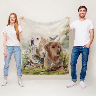 Labrador Retrievers mit Fasan,Kunst Fleecedecke
