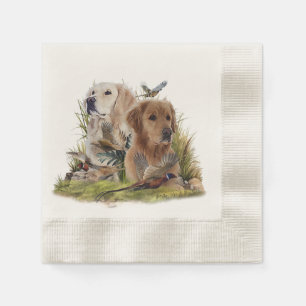 Labrador Retrievers mit Fasan,Kunst Serviette