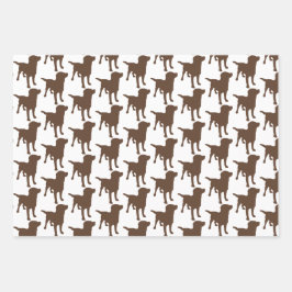 Labrador Retrievers Schokolade-Hundemuster Geschenkpapier Set