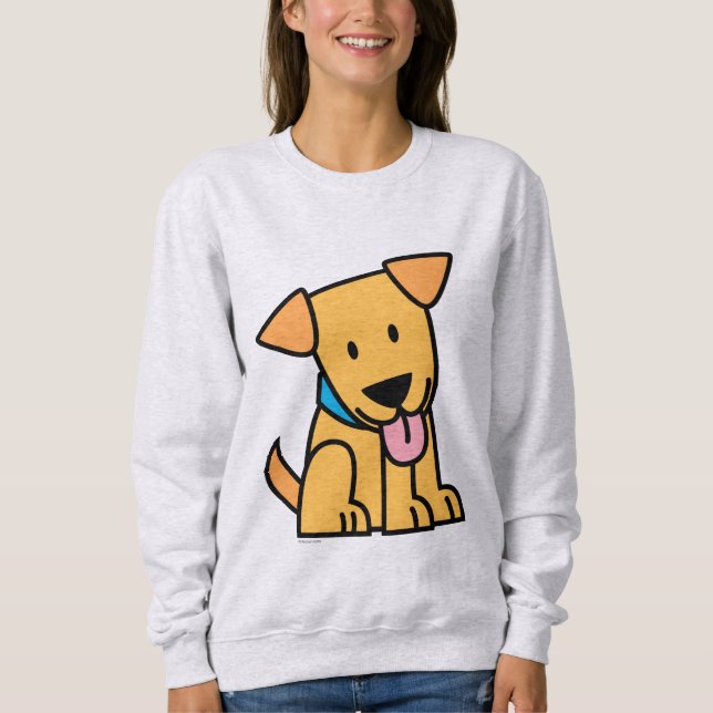 Labrador-Retrieverwelpenhund sitzen goldenen Sweatshirt (Vorderseite)