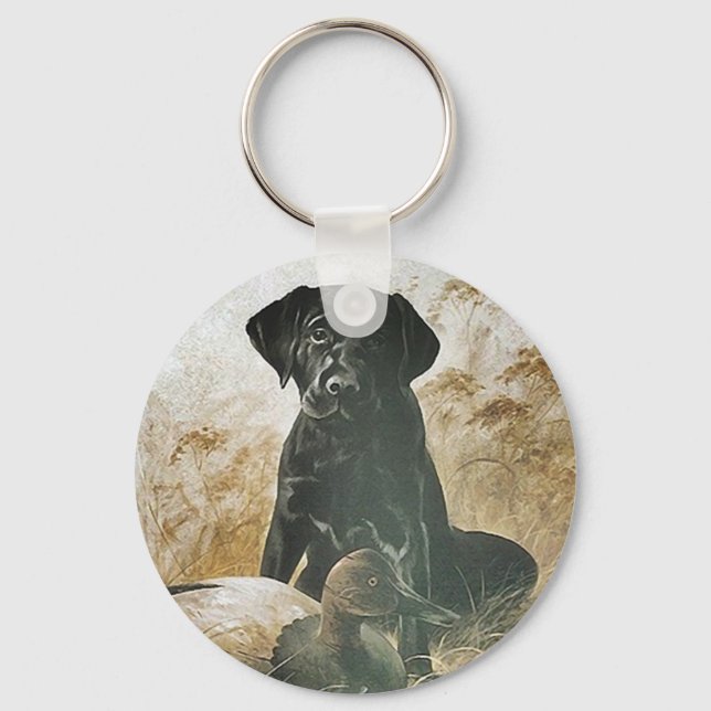 LABRADOR RETRIEVY w/DUCK DECOY KEY CHAIN Schlüsselanhänger (Vorderseite)