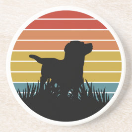Labrador Retro Sunset Getränkeuntersetzer