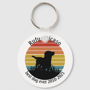 Labrador Retro Sunset Personalisiert Schlüsselanhänger