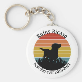 Labrador Retro Sunset Personalisiert Schlüsselanhänger