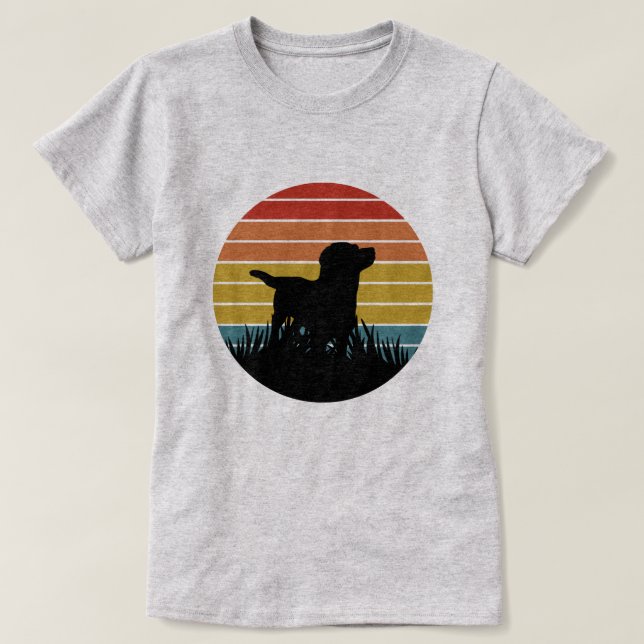 Labrador Retro Sunset T-Shirt (Design vorne)