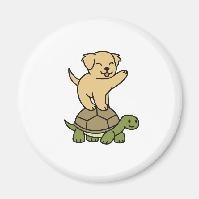 Labrador Riding Tortoise Magnet (Vorne)