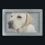 Labrador-Schnalle Rechteckige Gürtelschnalle<br><div class="desc">Gelber labrador retriever-Hund für Hundeliebhaber.</div>