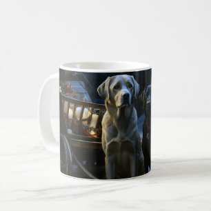 Labrador Schneeschlitten Weihnachtsdekoration Kaffeetasse