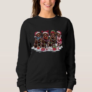 Labrador Schokolade Weihnachtsmannmütze Geweih Wei Sweatshirt