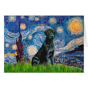 Labrador (schwarz) - Sternennacht