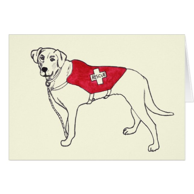 Labrador Secourt Chien dessin animal art obtenir b (Devant horizontal)