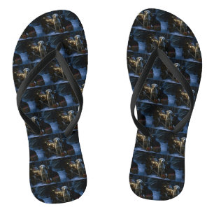 Labrador Snowy Sleigh Weihnachtsdekor Flip Flops