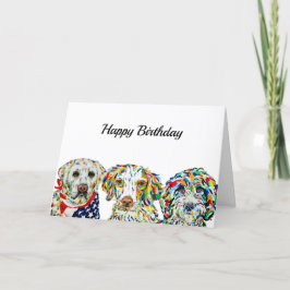 Labrador Spanish Sheepadoodle Geburtstagskarte Karte