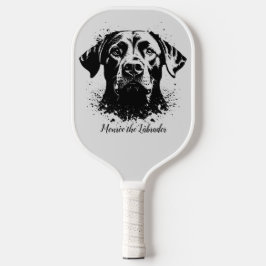 Labrador Splash Art Black Pickleball Schläger
