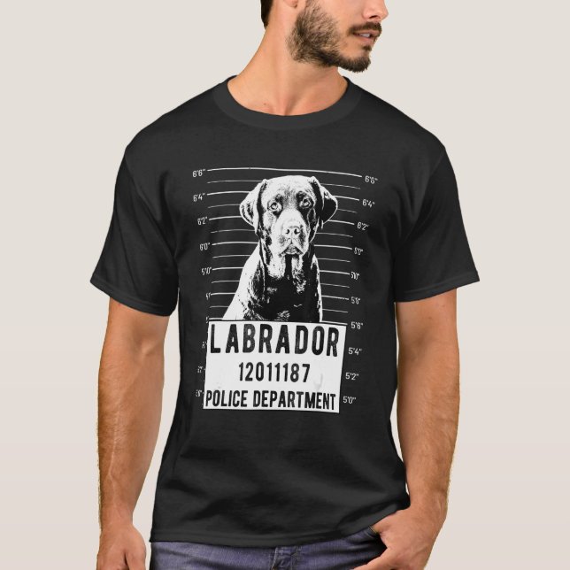 Labrador Tasse Shoot Criminal Dog T-Shirt (Vorderseite)