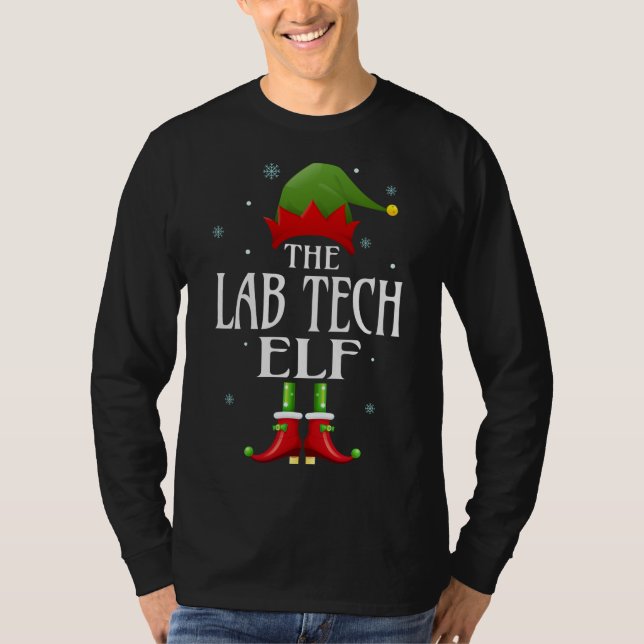 Labrador Tech Elf Xmas Funny Family Matching Weihn T-Shirt (Vorderseite)