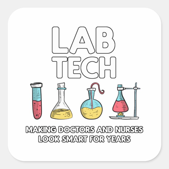 Labrador Tech Laboratory Quadratischer Aufkleber (Vorderseite)