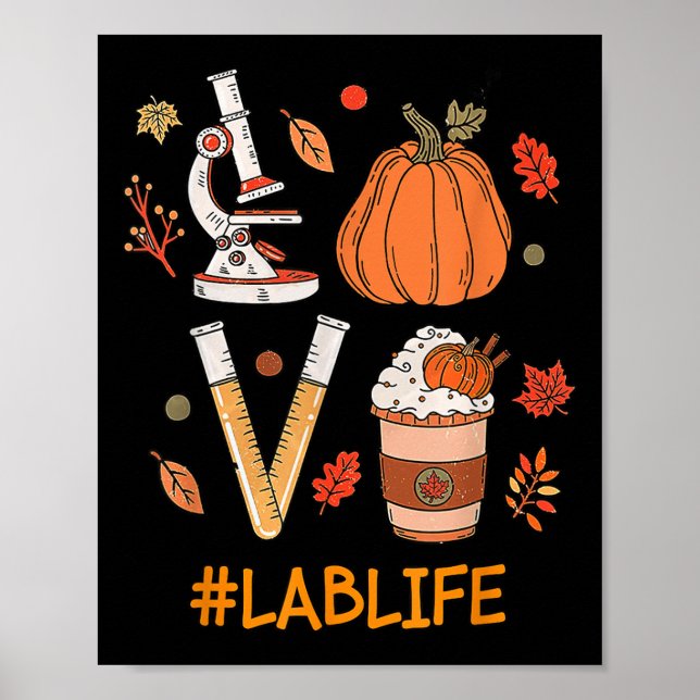 Labrador Tech LaborScientist Fall Pumpkin Spice L Poster (Vorne)
